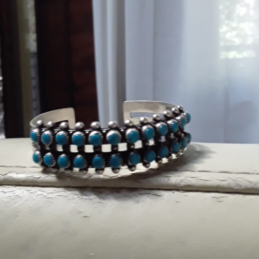Vintage Sterling silver and turquoise cuff